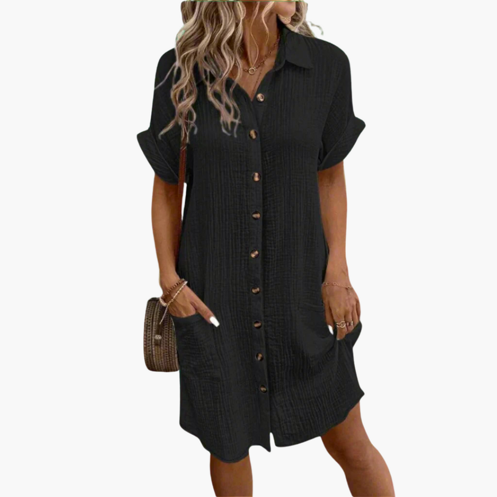 Edith | Shirt dress with button placket