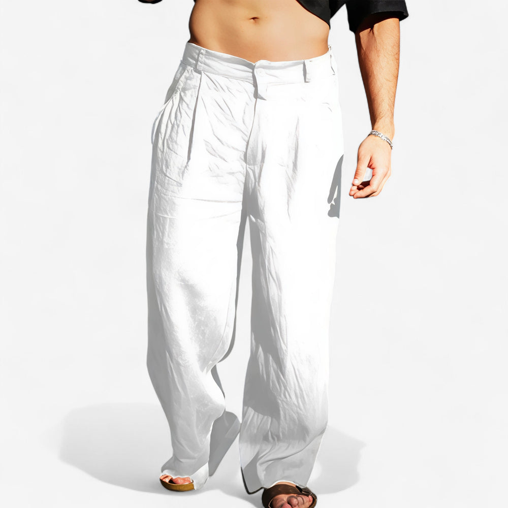 DARIO | LEINENHOSE MIT WEITEM BEIN