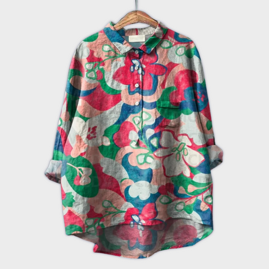 Lara | Handgemachte florale Bluse mit Premium-Stoff