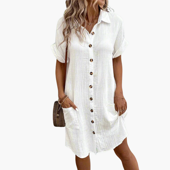 Edith | Shirt dress with button placket