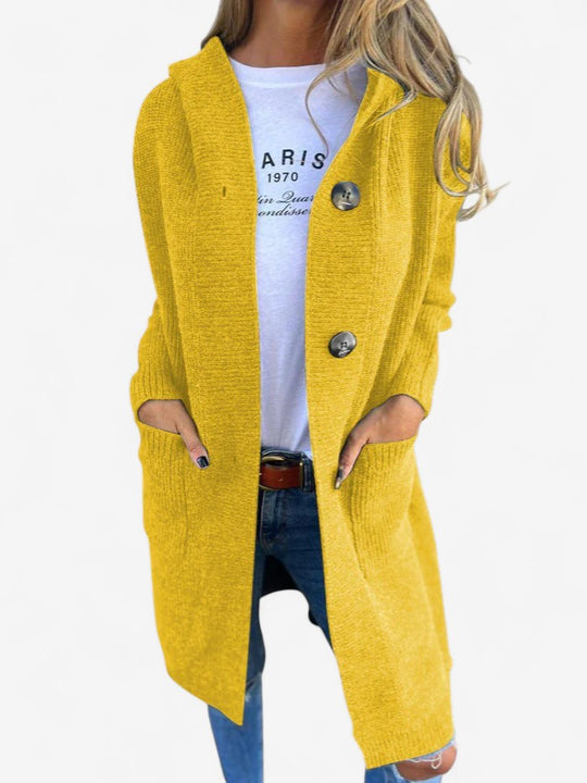 Frida | Eleganter langer Strickcardigan