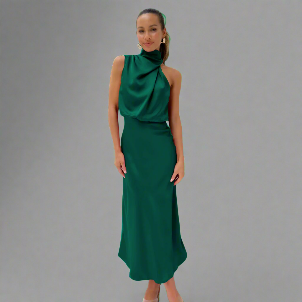 Kunigunde | Elegantes Satin-Maxikleid für besondere Anlässe