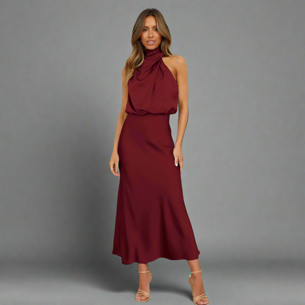 Kunigunde | Elegantes Satin-Maxikleid für besondere Anlässe