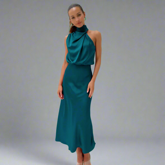 Kunigunde | Elegantes Satin-Maxikleid für besondere Anlässe