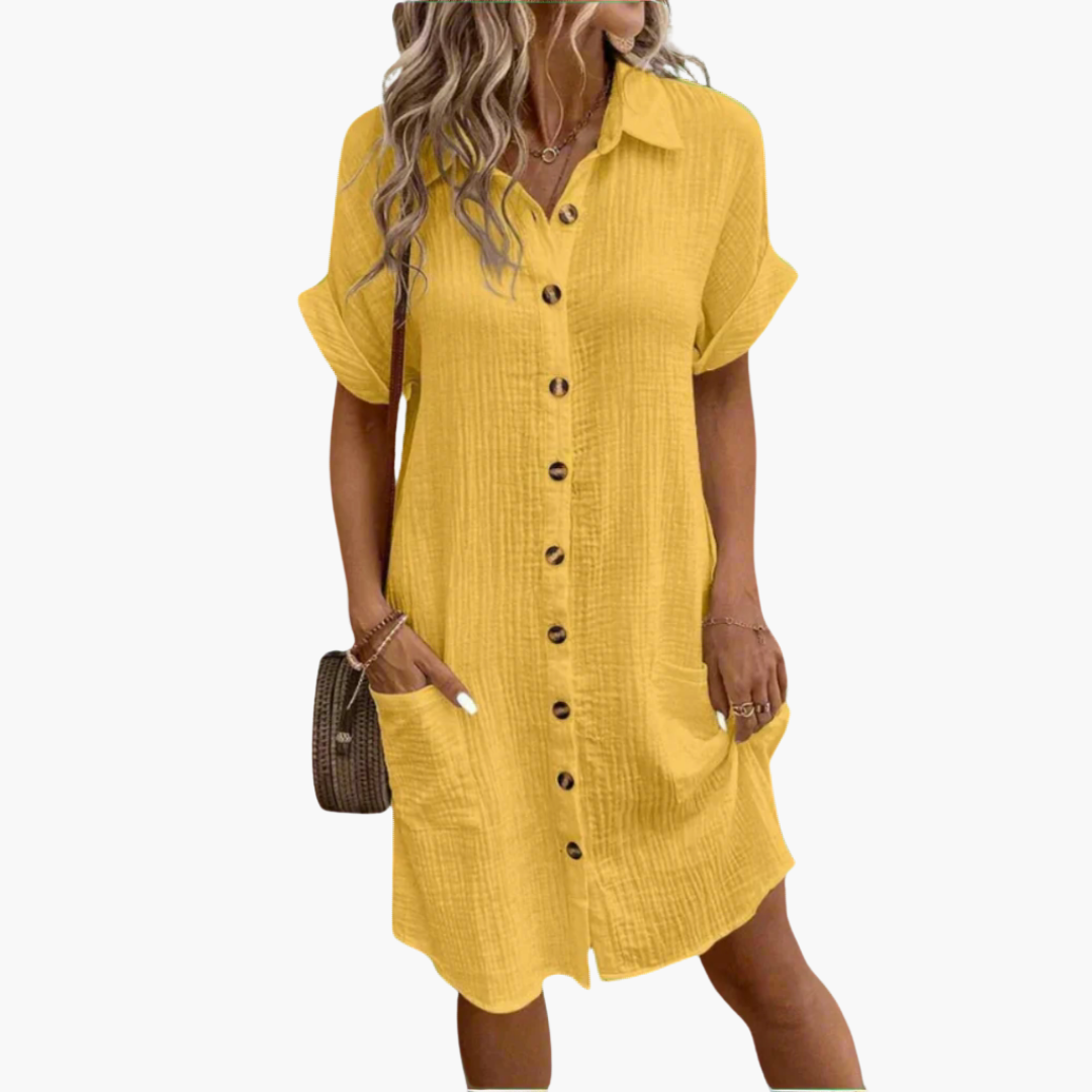 Edith | Shirt dress with button placket