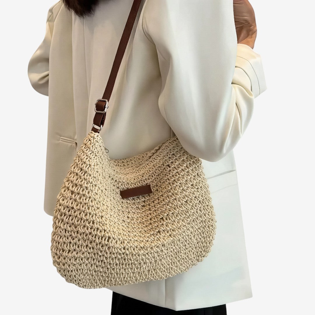 Lena | Handgefertigte Strohtasche