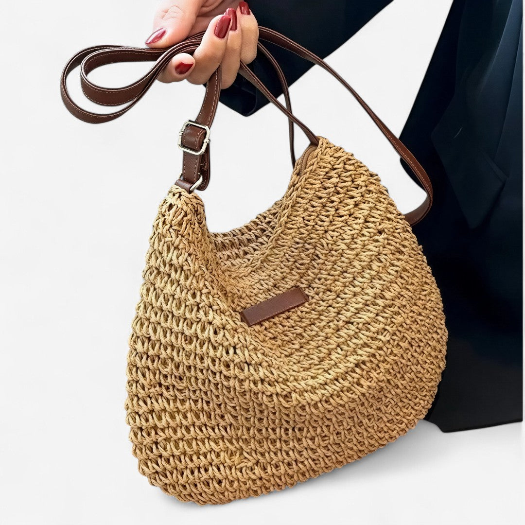 Lena | Handgefertigte Strohtasche