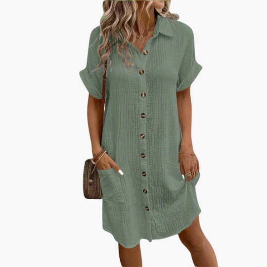 Edith | Shirt dress with button placket