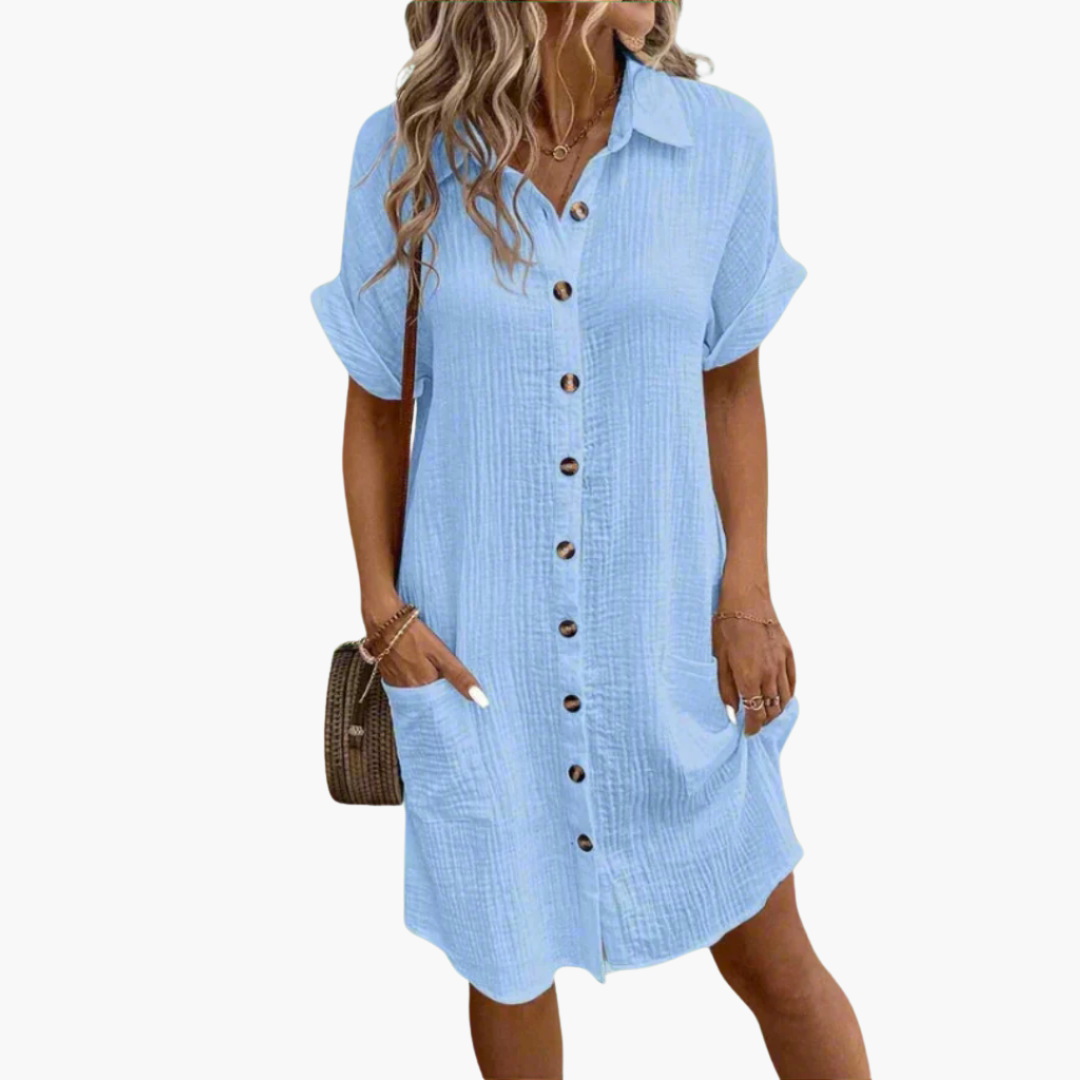 Edith | Shirt dress with button placket