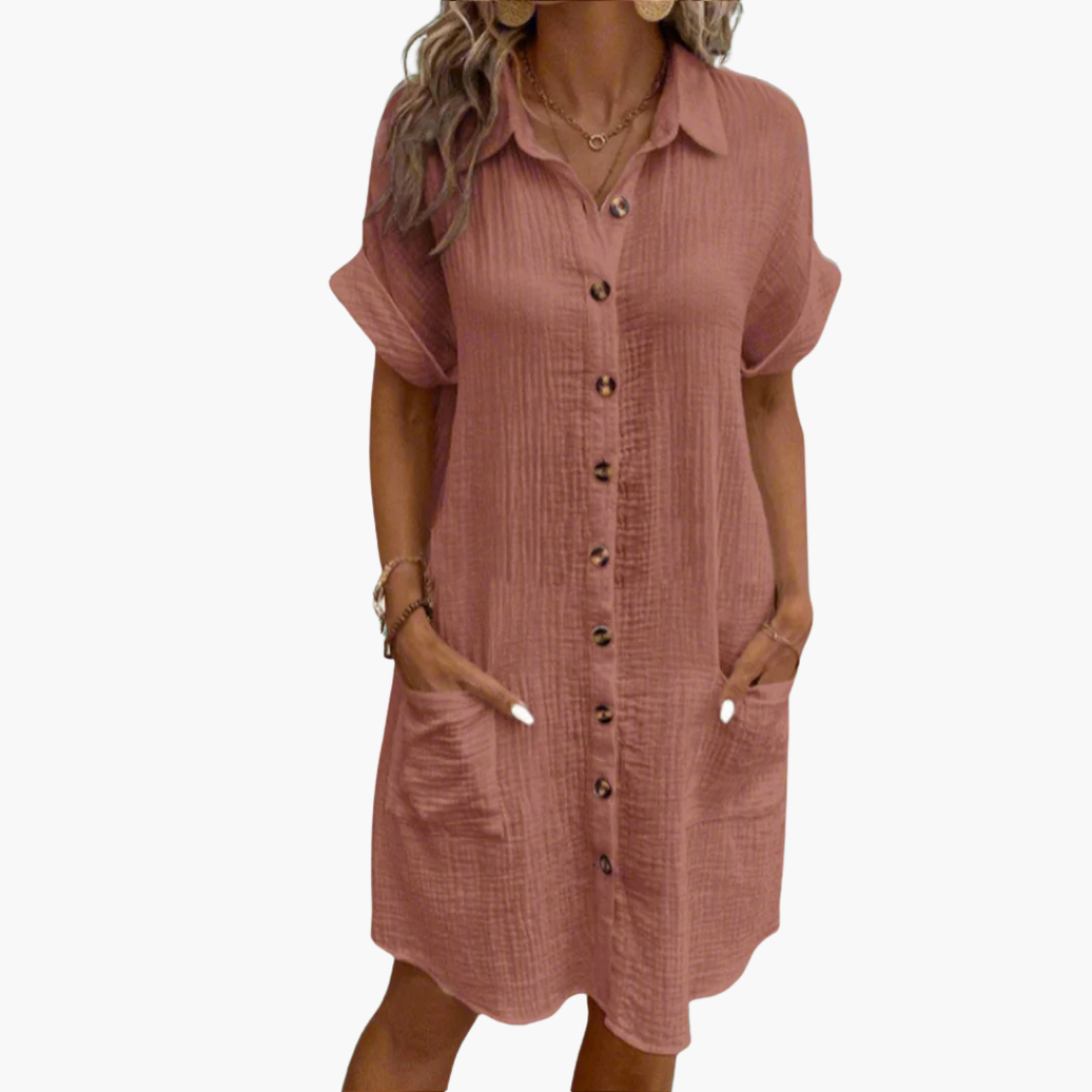 Edith | Shirt dress with button placket