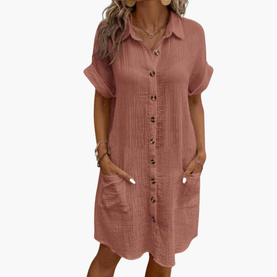 Edith | Shirt dress with button placket