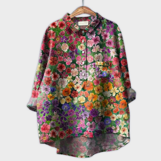 Lara | Handgemachte florale Bluse mit Premium-Stoff