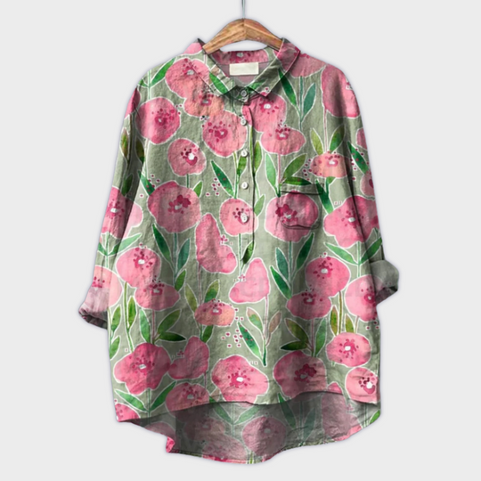 Lara | Handgemachte florale Bluse mit Premium-Stoff