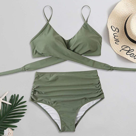 Bella | Hochtaillierter, farbenfroher Damen-Bikini