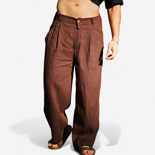 DARIO | LEINENHOSE MIT WEITEM BEIN