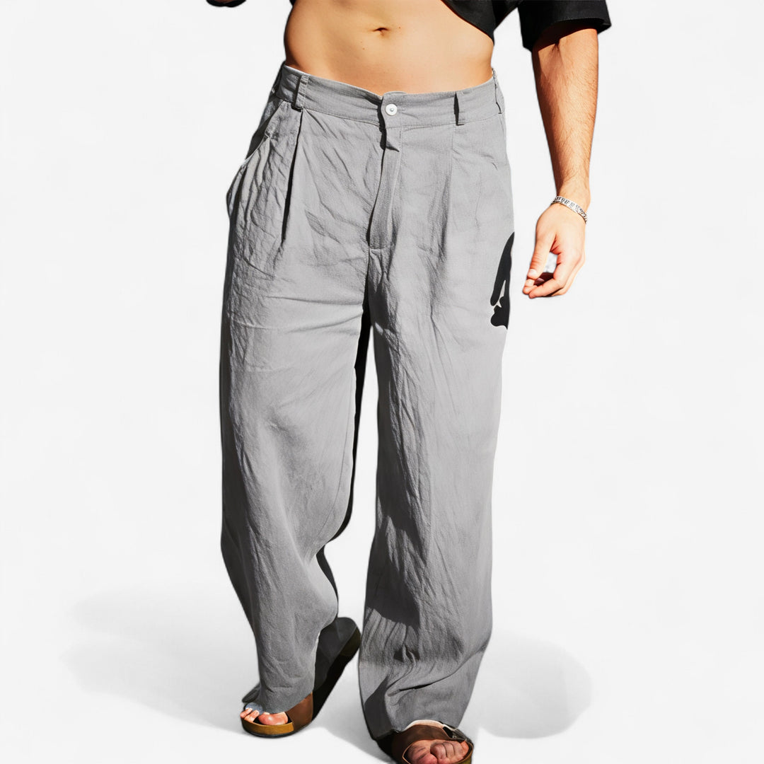DARIO | LEINENHOSE MIT WEITEM BEIN