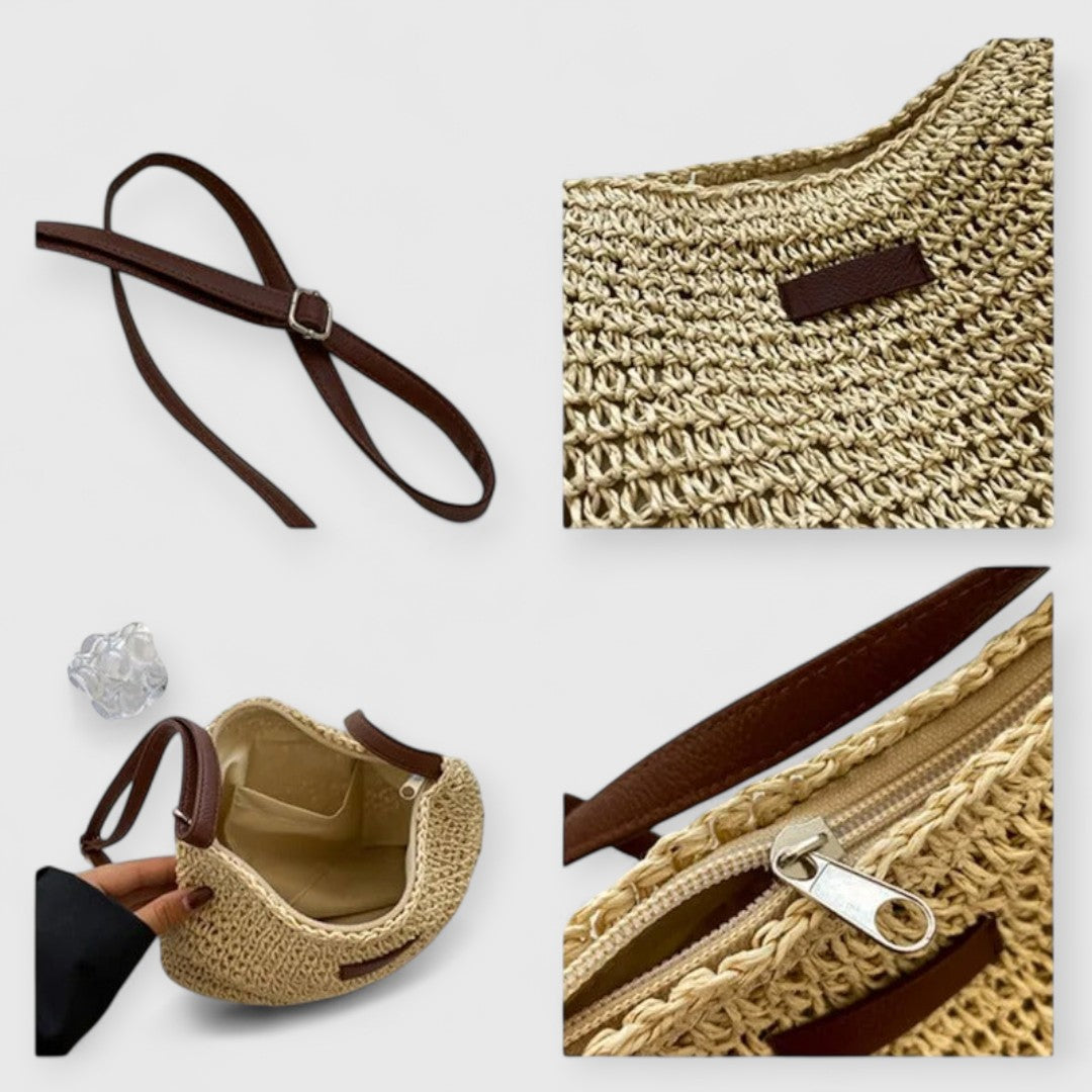 Lena | Handgefertigte Strohtasche