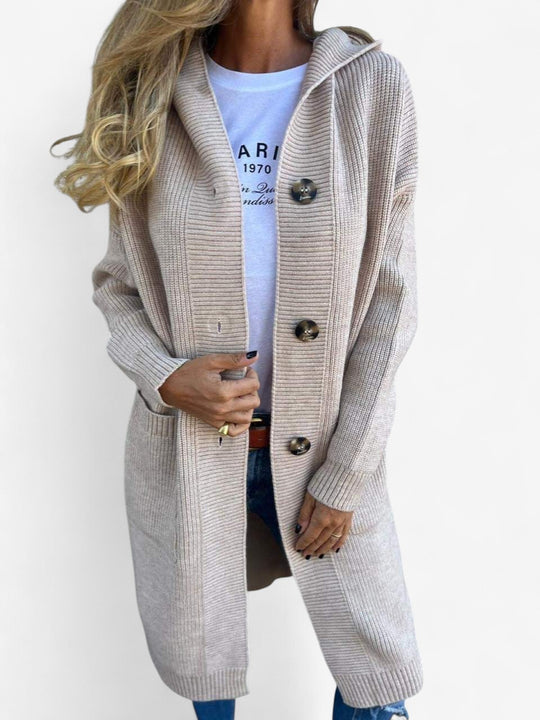 Frida | Eleganter langer Strickcardigan
